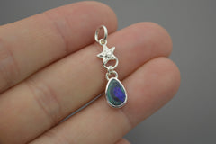 Silver OOAK Boulder Opal Star Pendant #2