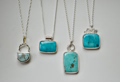 Silver Little Moon Campitos Turquoise Necklace