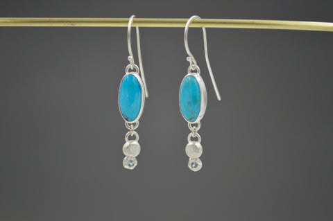 Turquoise and Montana Sapphire Dangle Earrings