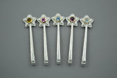 Silver Star Wands with 14k setting & Gemstones, January 2026 Drop (#5)