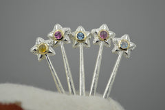 Silver Star Wands with 14k setting & Gemstones, January 2026 Drop (#5)