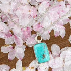 Silver Little Moon Campitos Turquoise Necklace