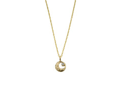 14k Little Moon with Moonstone Necklace