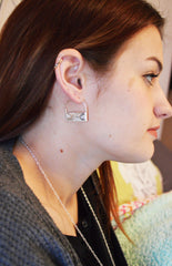 Silver Air Earrings On