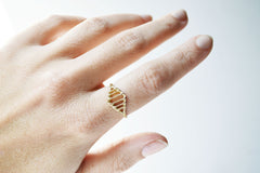 14K Gold Arcade Ring 