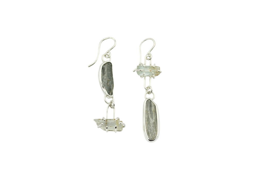 Raw Aquamarine Earrings, Sterling Silver Stud Natural Uncut Gemstone, Tiny  Small Pair of Earrings - Etsy
