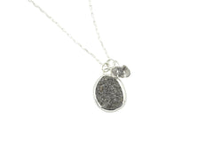 Beach Stone and Tibetan Quartz Necklace #3