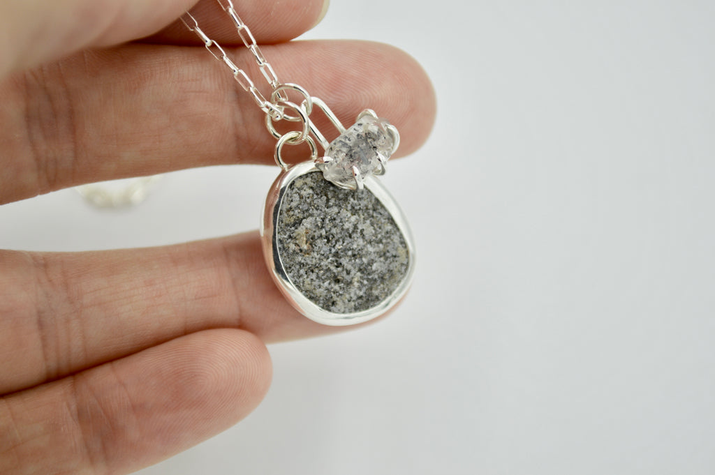 Druzy Quartz And Silver Necklace