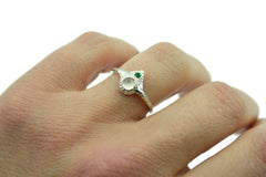 Beacon Ring with Moonstone and Emerald