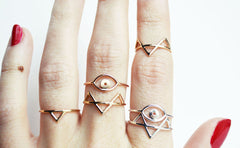 Thin gold and silver rings by Stefanie Sheehan