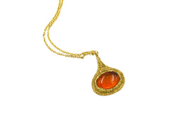 Drip Pendant Necklace w/ Amber