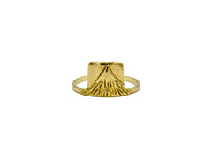 gold tone Earth Ring. Ring with mountain on it