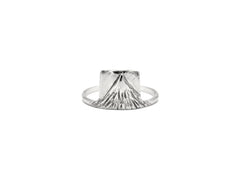 Silver Earth Ring. Ring with mountain on it