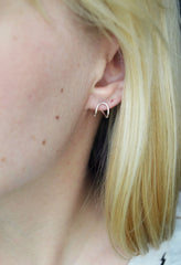 Small Silver Hoop Earrings On