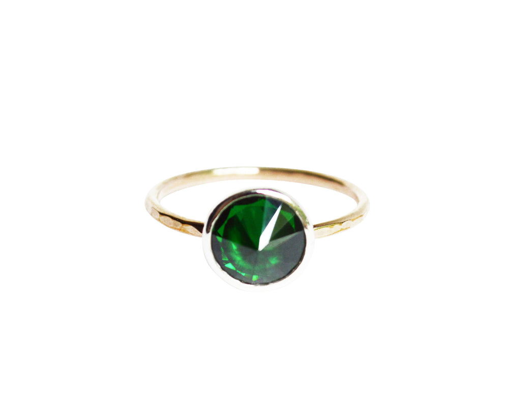 Thin Gold Emerald Ring
