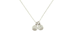 Tiny Flower Initial Charm Necklace, Sterling Silver