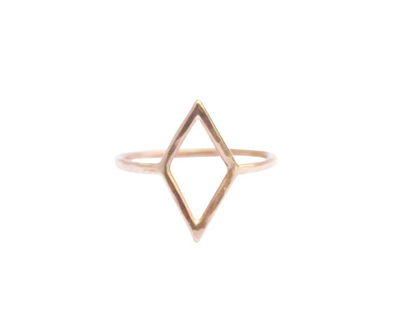 Thin Gold Diamond Shape Ring