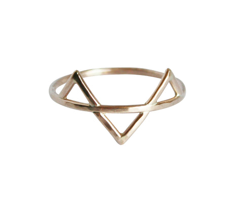 Gold Three Spikes Ring