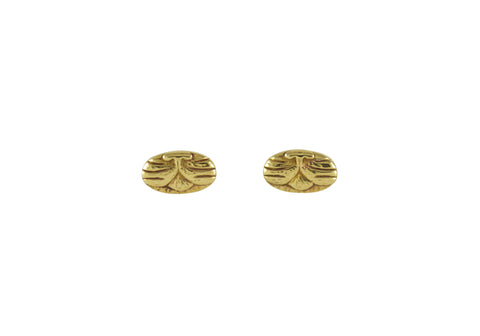 Cat Stud Earrings, Yellow Brass