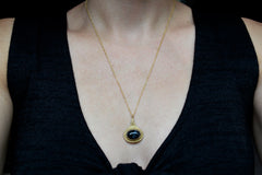 Drip Pendant with Black Lace Agate