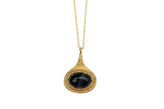 Drip Pendant with Black Lace Agate