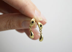 Gold Teary Eye Earrings
