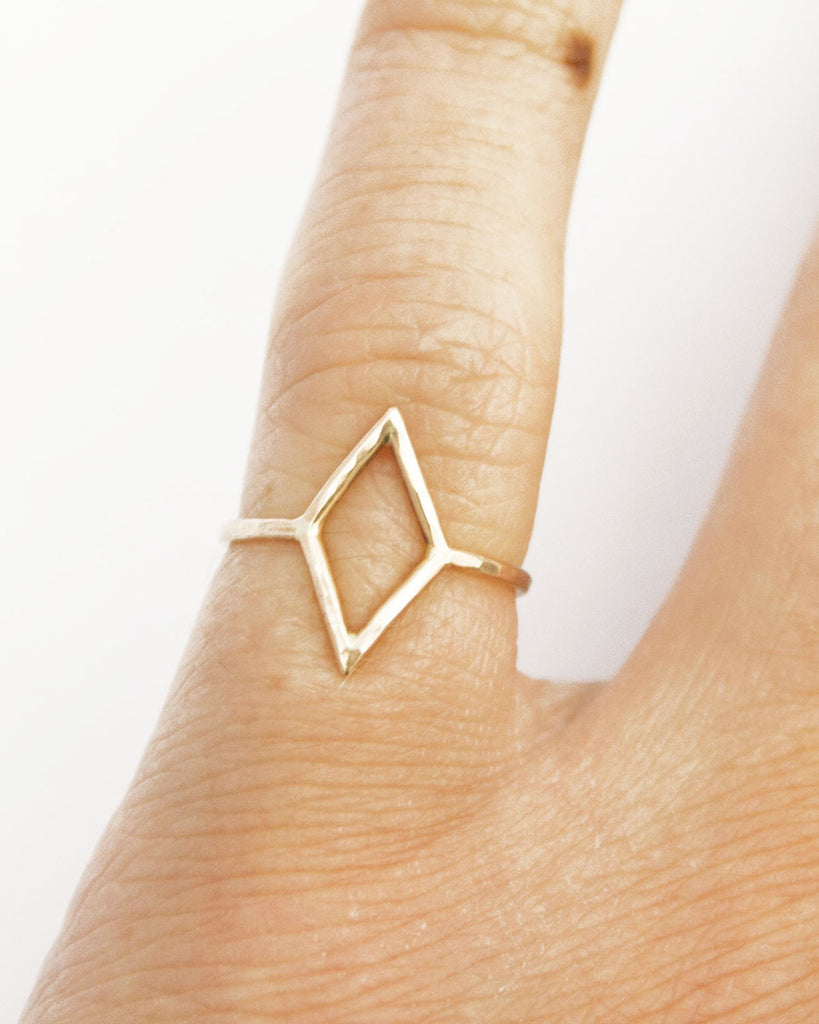 Thin Diamond Shape Ring Thin Geometric Shape Ring Stefanie Sheehan