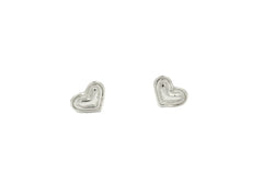 Silver Tone Heart Earrings