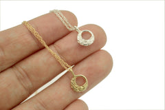 gold and silver tone little moon necklaces