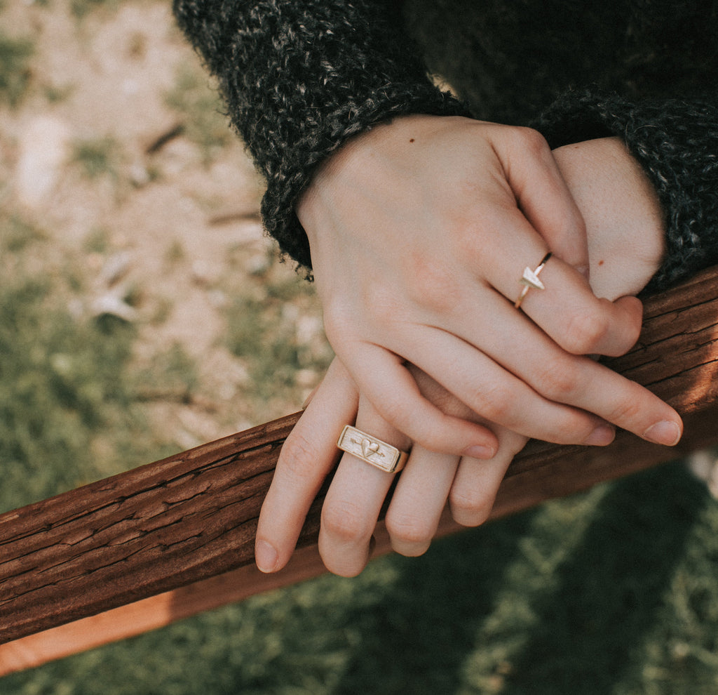 Follow Your Heart Ring Heart and Arrow Ring by Stefanie Sheehan