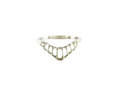 Intricate silver chevron ring