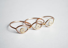 14K Rose and Yellow Gold Evil Eye Rings