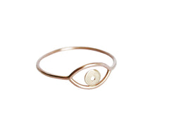 Rose Gold evil eye ring