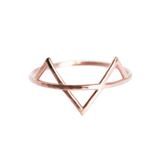 thin rose gold ring with three spikes