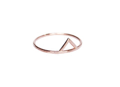 thin rose gold triangle ring