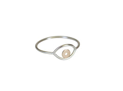 Silver and Gold Evil Eye Ring