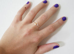 Silver and Gold Evil Eye Ring