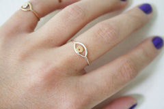 Silver and Gold Evil Eye Ring