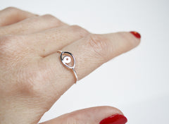 Silver Evil Eye Ring