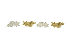 alternating gold and silver tone shooting star earrings