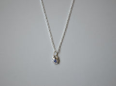 Tiny Twinkle Star Silver Sapphire Necklace