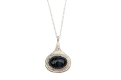 Drip Pendant with Black Lace Agate