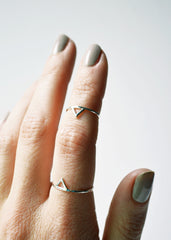 Thin Silver Spike Rings