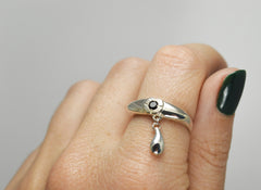 Silver Teary Eye Ring