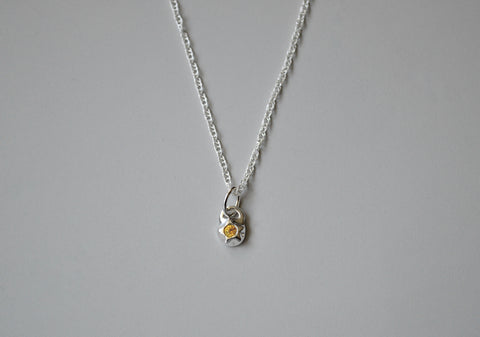 Tiny Twinkle Star Silver Sapphire Necklace