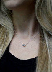 little star bead necklace in silver on
