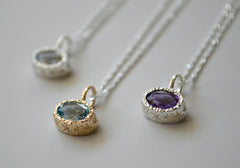 Oval Stardust Gemstone Pendants