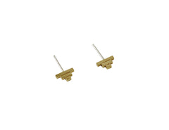 Small Gold Pyramid Stud Earrings