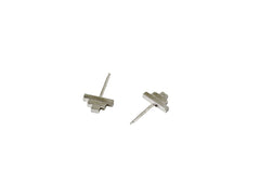 Small Silver Pyramid Stud Earrings