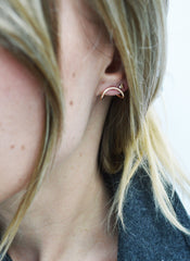 Small Gold Arc Studs